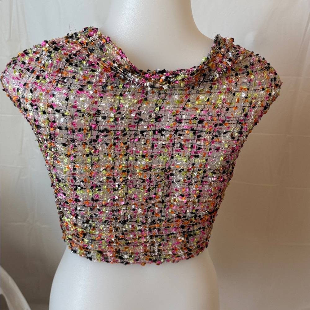 Pink Brown Green Fancy Ribbon Scarf Confetti Classic Accessory Multi colored - Picture 3 of 15